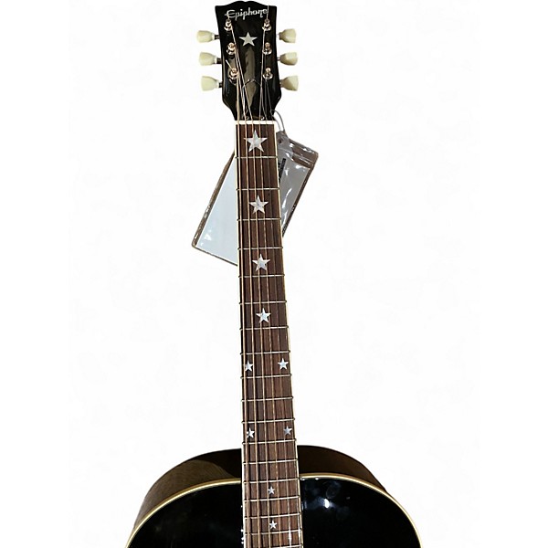 Used Epiphone inspired by gibson j180 Black Acoustic Electric Guitar