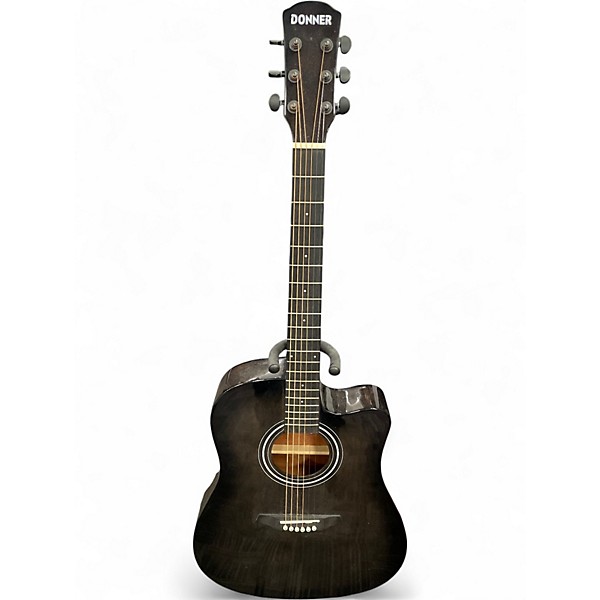 Used Donner EC1760 Trans Black Acoustic Guitar