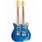 Used 2000s Danelectro 12/6 Doubleneck Blue Hollow Body Electric Guitar thumbnail