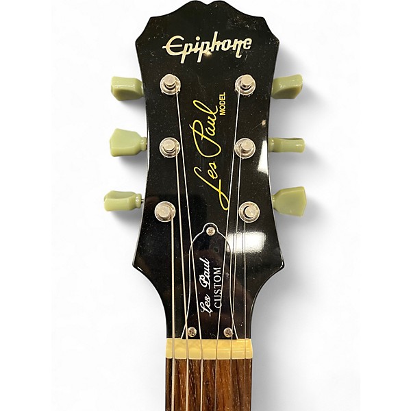 Used Epiphone Les Paul Custom Black Solid Body Electric Guitar