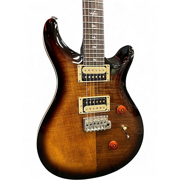 Used PRS SE Custom 24 Black Gold Sunburst Solid Body Electric Guitar