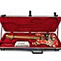 Used 2021 EVH Striped Series Frankie Red with Black and White Stripes Solid Body Electric Guitar thumbnail