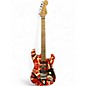 Used 2021 EVH Striped Series Frankie Red with Black and White Stripes Solid Body Electric Guitar