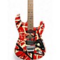 Used 2021 EVH Striped Series Frankie Red with Black and White Stripes Solid Body Electric Guitar