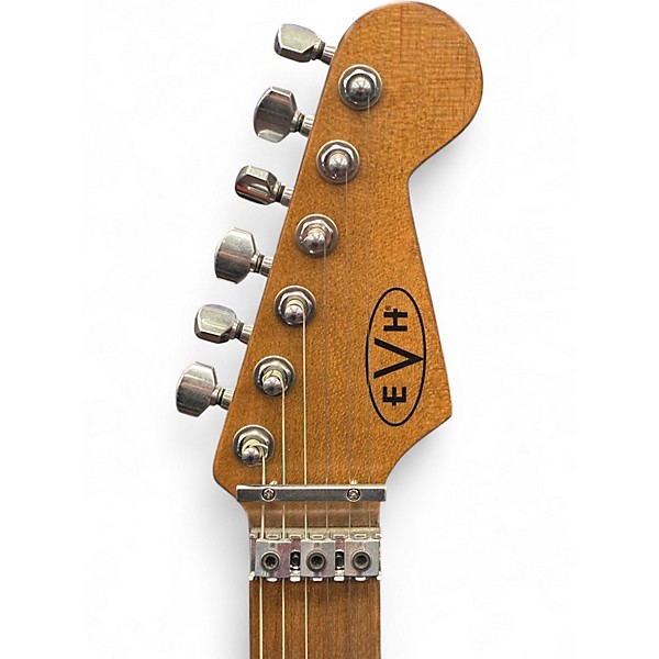 Used 2021 EVH Striped Series Frankie Red with Black and White Stripes Solid Body Electric Guitar
