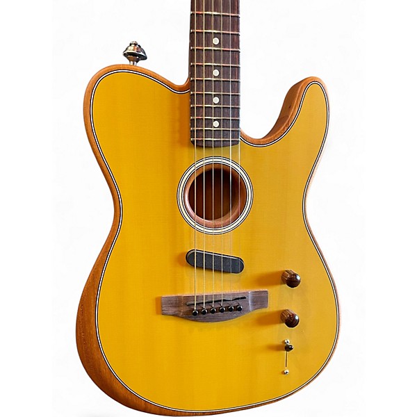 Used Fender Acoustasonic Player Telecaster Butterscotch Blonde Acoustic Electric Guitar