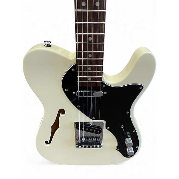 Used Squier Affinity Telecaster Thinline Olympic White Hollow Body Electric Guitar