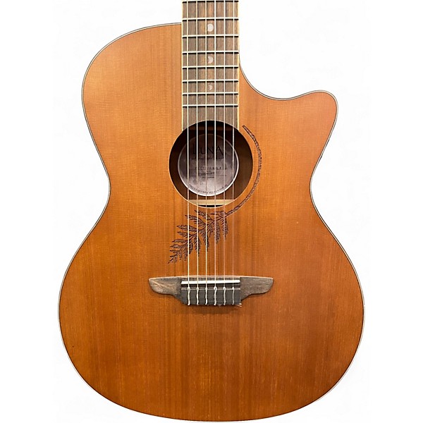 Used Luna WOODLAND CEDAR NATURAL Classical Acoustic Electric Guitar