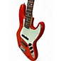 Used Fender American Jazz Bass Sunset Orange Transparent Electric Bass Guitar