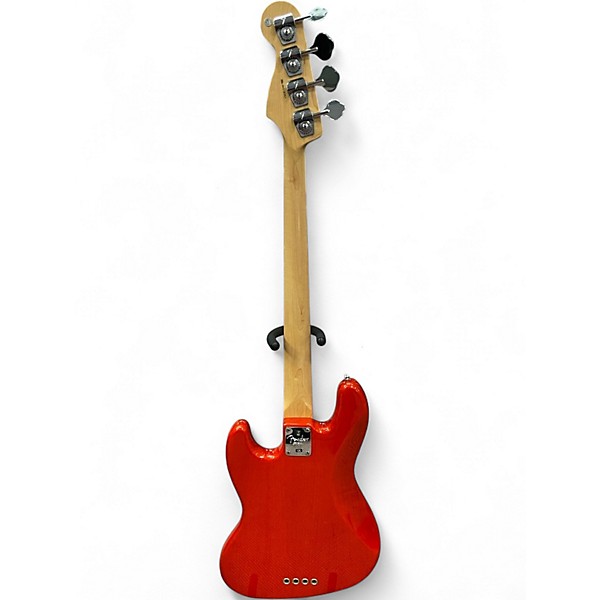 Used Fender American Jazz Bass Sunset Orange Transparent Electric Bass Guitar