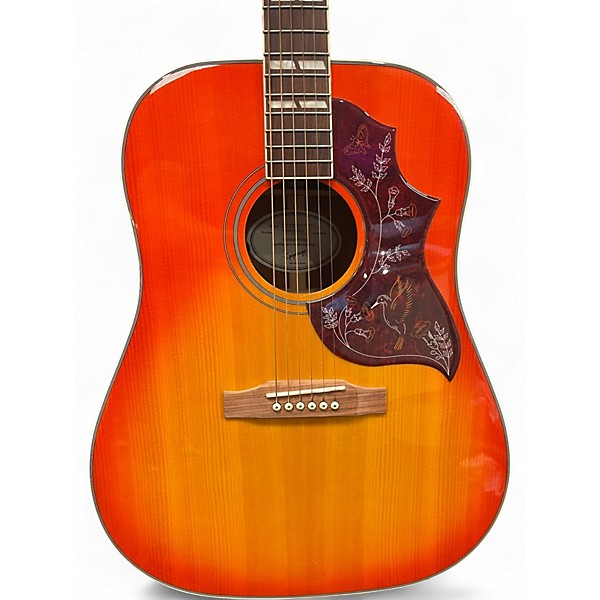 Used Epiphone  HUMMINGBIRD PRO  Cherry Sunburst Acoustic Electric Guitar