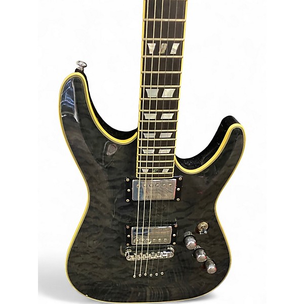 Used Schecter Guitar Research C1 Custom DIAMOND Green Solid Body Electric Guitar