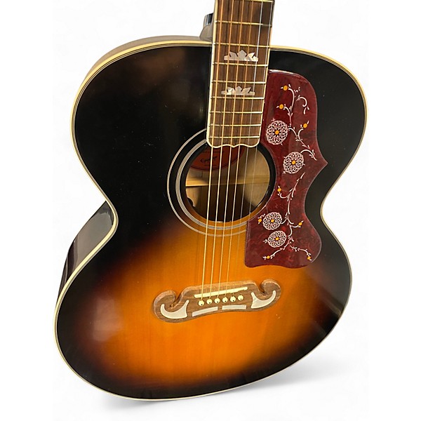 Used Epiphone Inspired by Gibson J-200 2 Color Sunburst Acoustic Electric Guitar