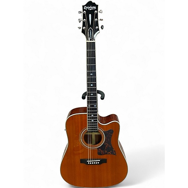 Used Epiphone Masterbuilt DR-500MCE Natural Acoustic Electric Guitar