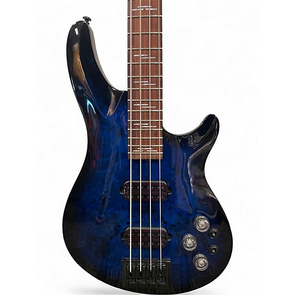 Used Schecter Guitar Research OMEN ELITE TRANS BLUE BURST Electric Bass Guitar