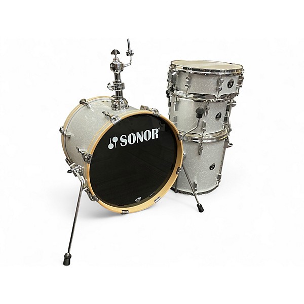 Used SONOR 4 Piece SSE Bop Silver Galaxy Sparkle Drum Kit