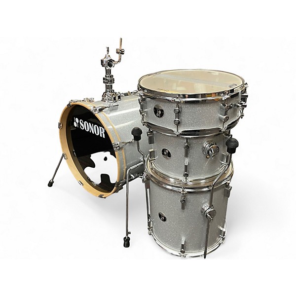 Used SONOR 4 Piece SSE Bop Silver Galaxy Sparkle Drum Kit