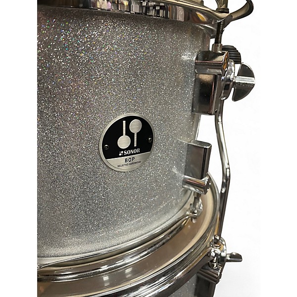 Used SONOR 4 Piece SSE Bop Silver Galaxy Sparkle Drum Kit