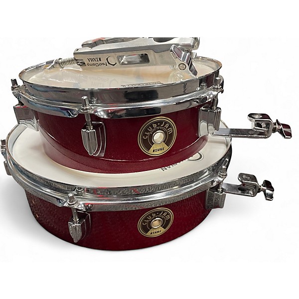 Used TAMA 3 Piece Club Jam Pancake Red Sparkle Drum Kit