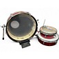 Used TAMA 3 Piece Club Jam Pancake Red Sparkle Drum Kit