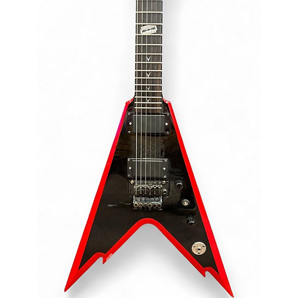 Used Dean Dime Razorback V black and red Solid Body Electric Guitar