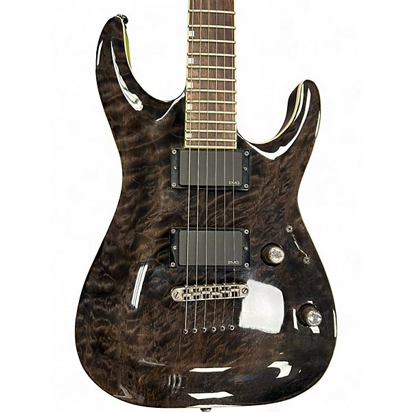 Used ESP LTD MH400NT SEE THRU BLACK Solid Body Electric Guitar
