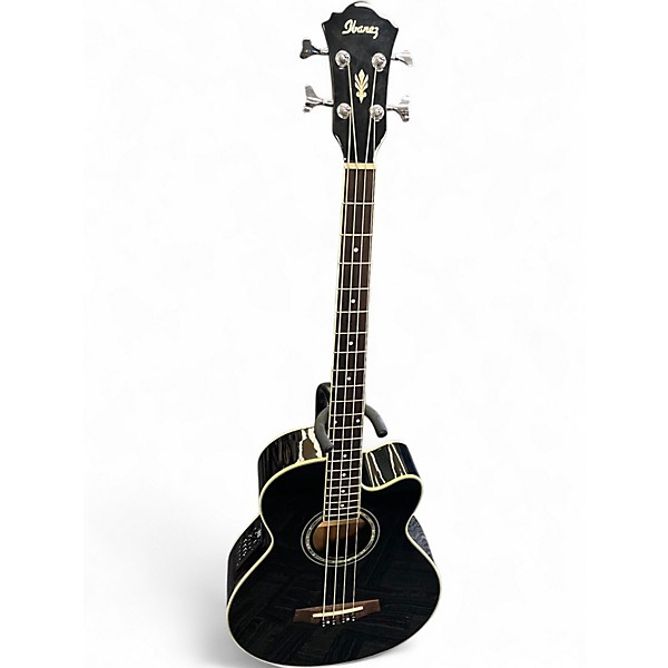 Used Ibanez AEB10E Black Acoustic Bass Guitar