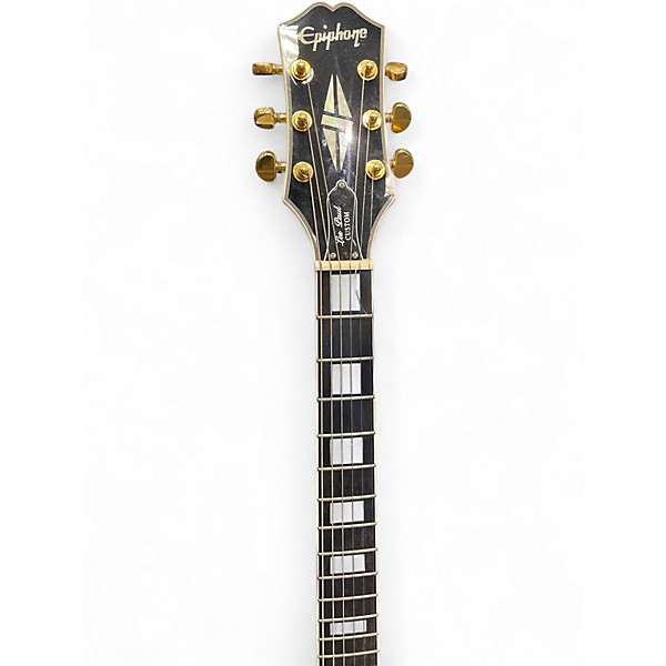 Used 2020 Epiphone Les Paul Custom White Solid Body Electric Guitar