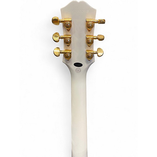 Used 2020 Epiphone Les Paul Custom White Solid Body Electric Guitar