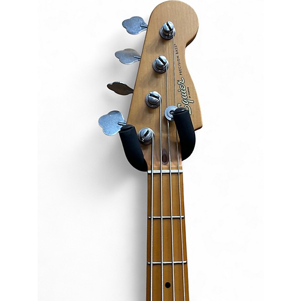 Used Squier 40th Anniversary Precision Bass Gold and Red Electric Bass Guitar