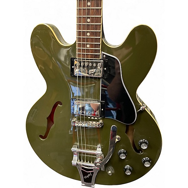 Used Epiphone ES 335  Army Green  Hollow Body Electric Guitar