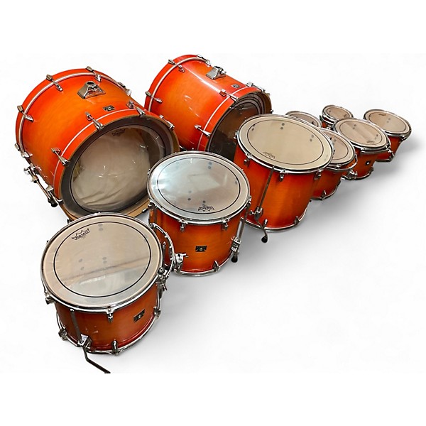 Used Yamaha 9 Piece superstar classic 2 Color Sunburst Drum Kit