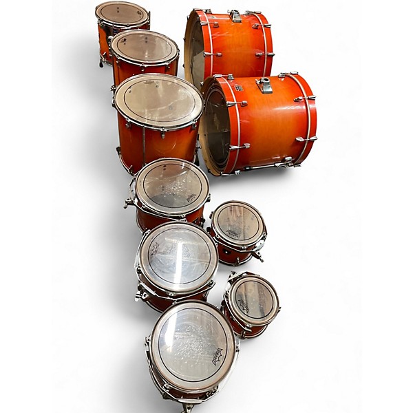 Used Yamaha 9 Piece superstar classic 2 Color Sunburst Drum Kit