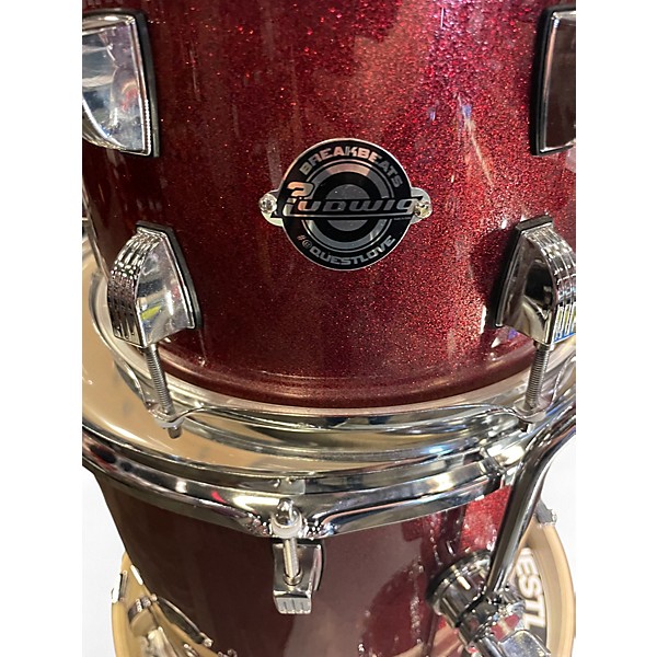 Used Ludwig 4 Piece Breakbeats By Questlove RED SPARKLE Drum Kit
