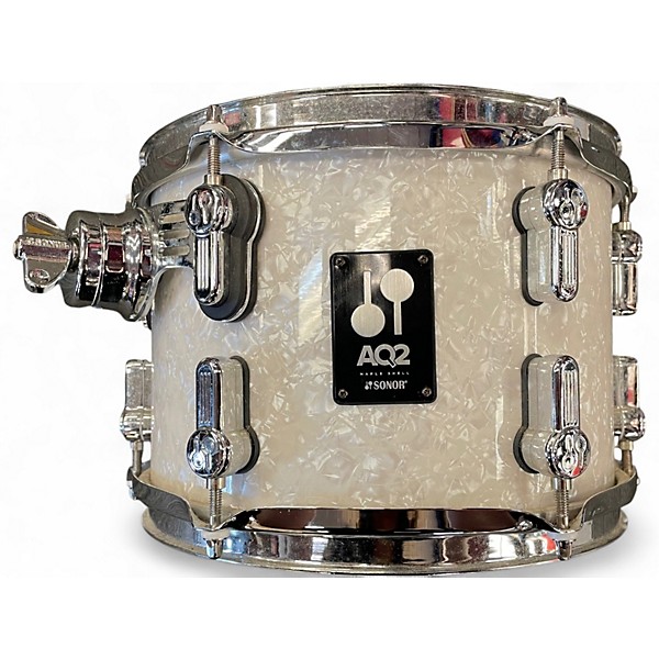 Used SONOR 4 Piece AQ2 Maple Safari White Marine Pearl Drum Kit
