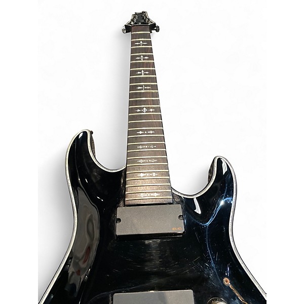 Used Schecter Guitar Research Hellraiser C7 7 String Black Solid Body Electric Guitar