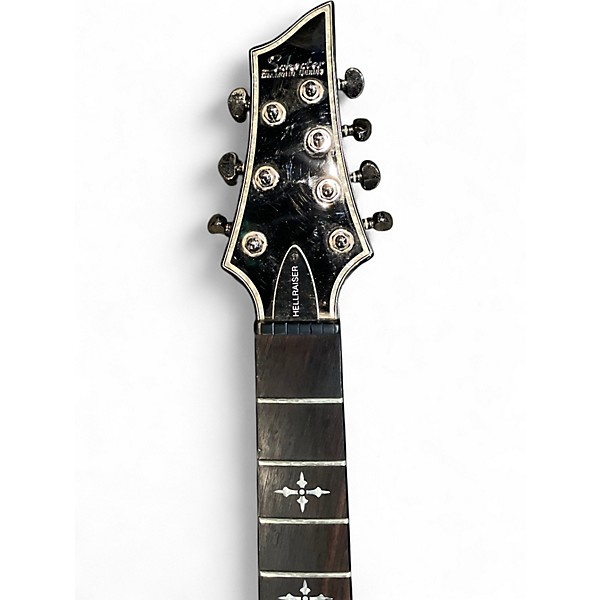 Used Schecter Guitar Research Hellraiser C7 7 String Black Solid Body Electric Guitar