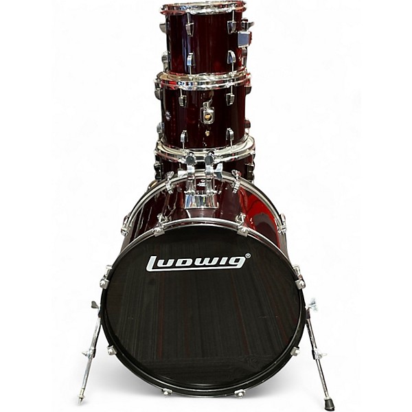 Used Ludwig 5 Piece Accent Ruby Drum Kit