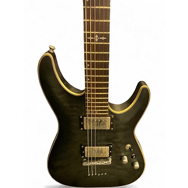 Used Schecter Guitar Research C1 Platinum Trans Black Solid Body Electric Guitar
