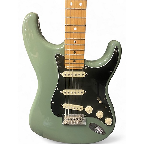Used Fender American Professional Stratocaster SSS Antique Olive Solid Body Electric Guitar