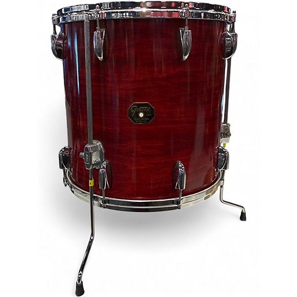 Used Gretsch Drums 3 Piece Stop Sign Red Drum Kit