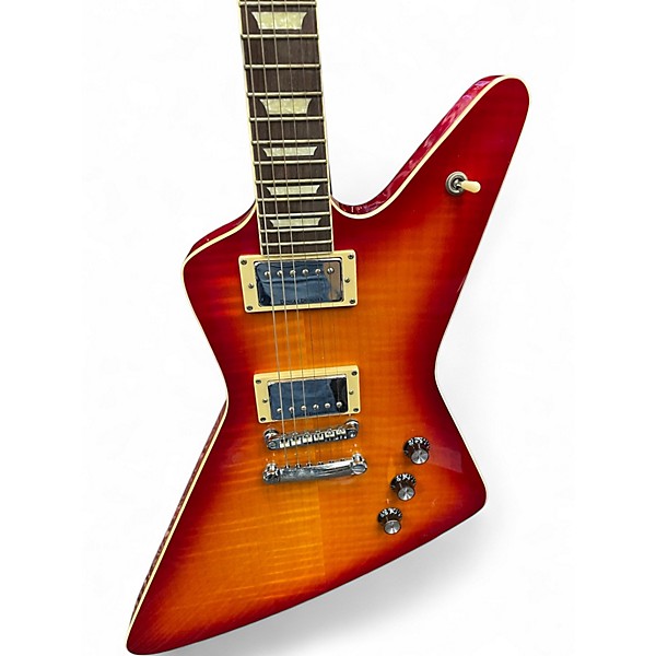 Used Hamer STDF-CS The Standard Flame Top XT Cherry Sunburst Solid Body Electric Guitar