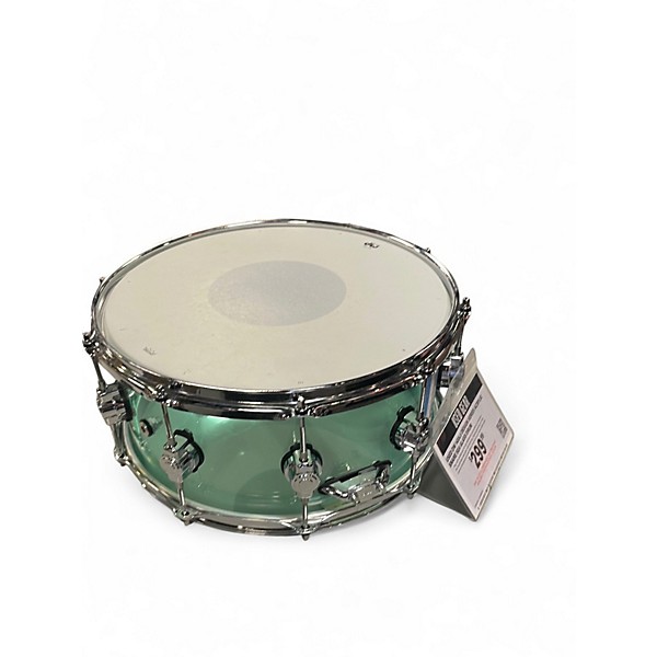 Used DW 14X6.5 Design Series Acrylic Snare Sea Glass Drum