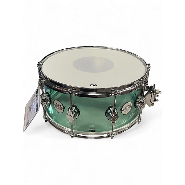 Used DW 14X6.5 Design Series Acrylic Snare Sea Glass Drum