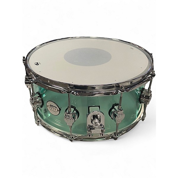 Used DW 14X6.5 Design Series Acrylic Snare Sea Glass Drum