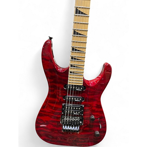 Used Jackson JS34Q Dinky Trans Red Solid Body Electric Guitar
