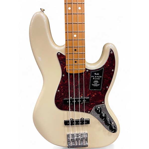Used Fender Player Plus Active Jazz Bass Olympic Pearl Electric Bass Guitar