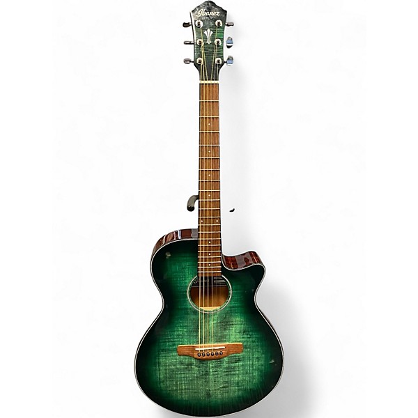 Used Ibanez AEG70 Green Acoustic Electric Guitar