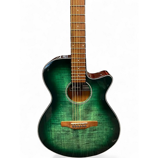 Used Ibanez AEG70 Green Acoustic Electric Guitar
