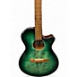 Used Ibanez AEG70 Green Acoustic Electric Guitar